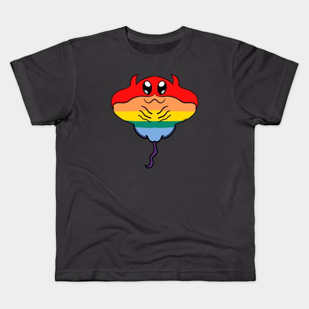 Rainbow Pride Sting Ray Kids T-Shirt by AlienClownThings